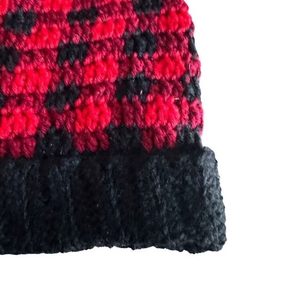 Red and black checkered stocking cap - Picture 3 of 4